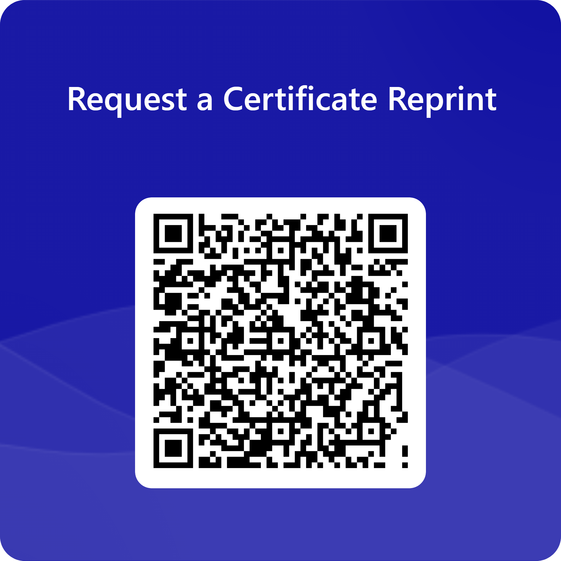 Request a Certificate Reprint